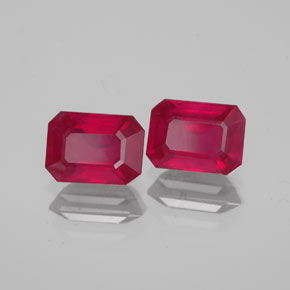 Rubino naturale rosso da  ct, taglio smeraldo, VS-SI