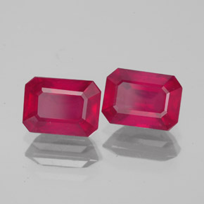 Rubino naturale rosso da  ct, taglio smeraldo, VS-SI