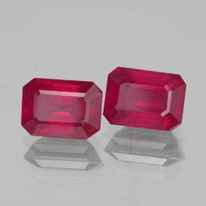 Rubino naturale rosso da  ct, taglio smeraldo, VS-SI