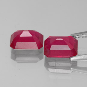 Rubino naturale rosso da  ct, taglio smeraldo, VS-SI