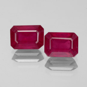 Rubino naturale rosso da  ct, taglio smeraldo, VS-SI