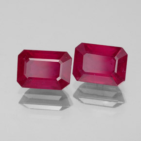 Rubino naturale rosso da  ct, taglio smeraldo, VS-SI