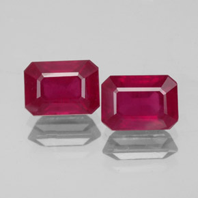 Rubino naturale rosso da  ct, taglio smeraldo, VS-SI