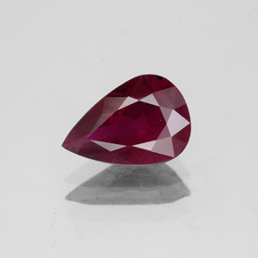 Rubino naturale rosso da 2,09 ct, taglio a pera, VS-SI