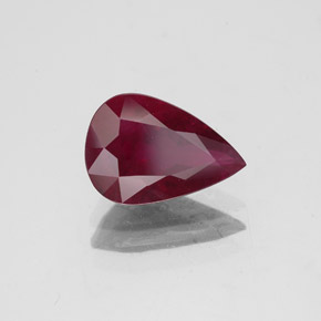Rubino naturale rosso da 2,09 ct, taglio a pera, VS-SI