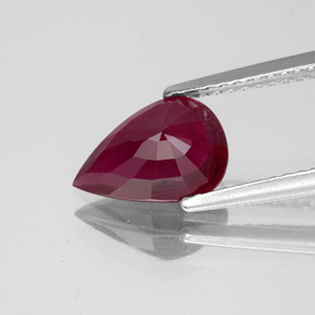 Rubino naturale rosso da 2,09 ct, taglio a pera, VS-SI