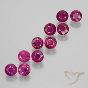 Gemme di Rubino Viola scuro naturale da 2.18 ct, Rotondo, VS-SI