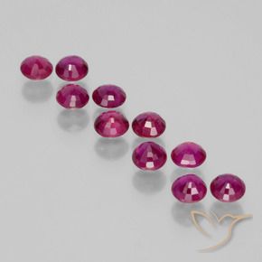 Gemme di Rubino Viola scuro naturale da 2.18 ct, Rotondo, VS-SI