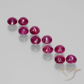 Gemme di Rubino Rosso medio naturale da 2.46 ct, Rotondo, VS-SI