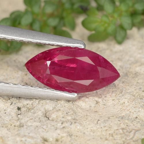 1.18ct Naturale Cremisi Profondo Rubino, Taglio marquise, VS-SI, Photo A