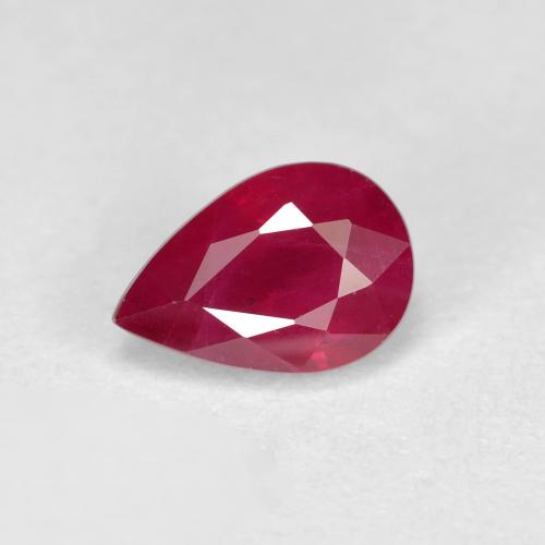 Rubino Sangue rosso naturale da 1.02 ct, Forma a pera, VS-SI