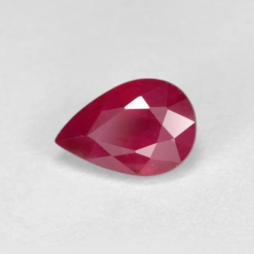 Rubino Sangue rosso naturale da 1.02 ct, Forma a pera, VS-SI