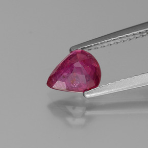 Rubino Rosso rosato naturale da 1.14 ct, Forma a pera, VS-SI