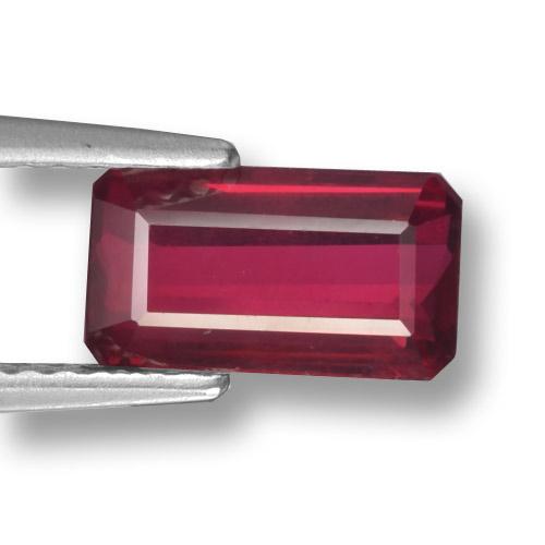 Rubino naturale rosso da 1,71 ct, taglio smeraldo, VS-SI