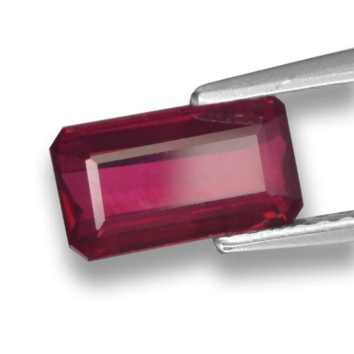Rubino naturale rosso da 1,71 ct, taglio smeraldo, VS-SI