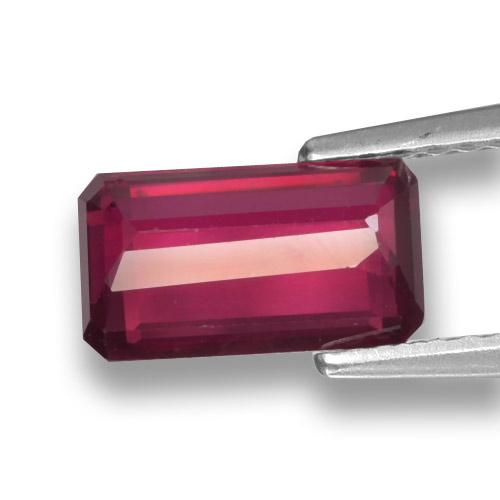 Rubino naturale rosso da 1,71 ct, taglio smeraldo, VS-SI