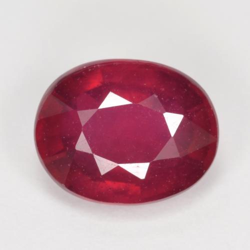 Rubino rosa rossastro intenso naturale da 2,45 ct, taglio ovale, VS-SI