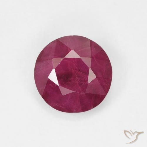 0.82ct Naturale Rosso scuro Rubino, Rotondo, VS-SI
