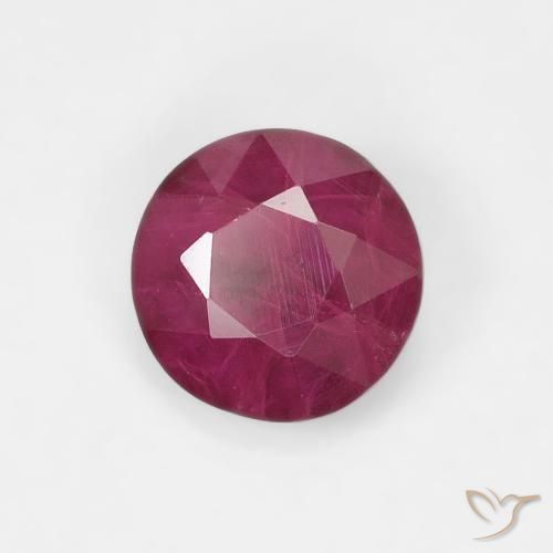 Rubino Rosso scuro naturale da 0.82 ct, Rotondo, VS-SI