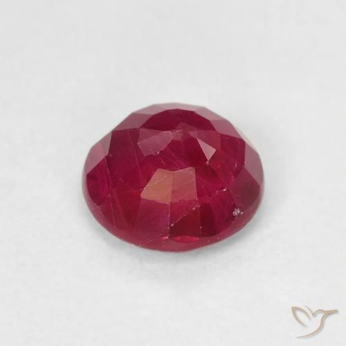Rubino Rosso scuro naturale da 0.76 ct, Rotondo, VS-SI