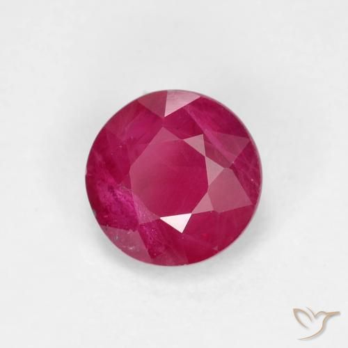 Rubino Rosa rossastra naturale da 0.79 ct, Rotondo, VS-SI