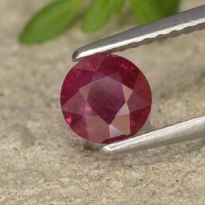 Rubino Rosa rossastro intenso naturale da 0.68 ct, Taglio rotondo, VS-SI