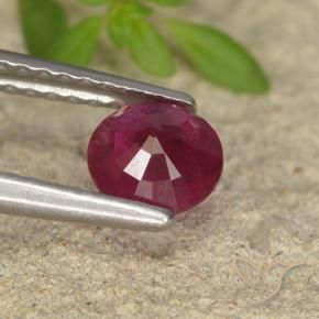 Rubino Rosa rossastro intenso naturale da 0.68 ct, Taglio rotondo, VS-SI