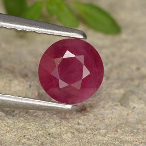 Rubino rosso tendente al rosa naturale da 0,85 ct, taglio rotondo, VS-SI