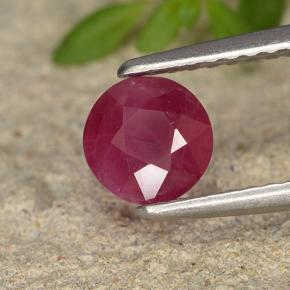 Rubino rosso tendente al rosa naturale da 0,85 ct, taglio rotondo, VS-SI