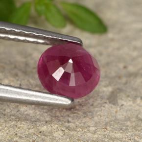 Rubino rosso tendente al rosa naturale da 0,85 ct, taglio rotondo, VS-SI