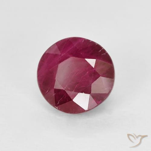 Rubino Rosso scuro naturale da 1.02 ct, Rotondo, VS-SI