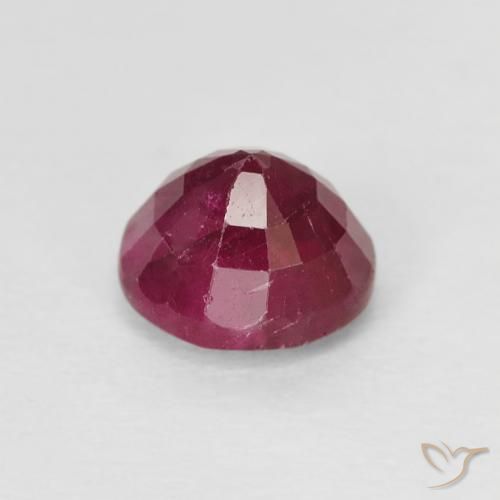 Rubino Rosso scuro naturale da 1.02 ct, Rotondo, VS-SI