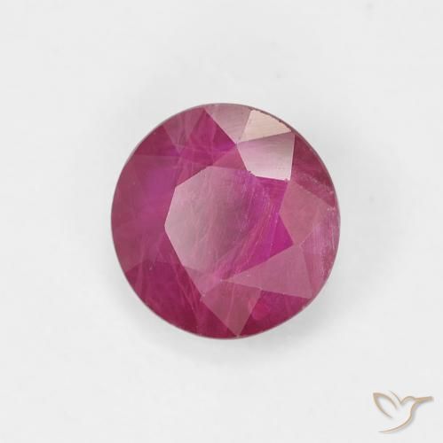Rubino Rosso tendente al rosa naturale da 0.80 ct, Rotondo, VS-SI