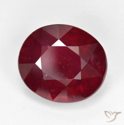Rubino Rosso scuro naturale da 9.58 ct, Ovale, VS-SI
