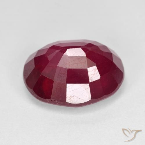 Rubino Rosso scuro naturale da 12.82 ct, Ovale, VS-SI