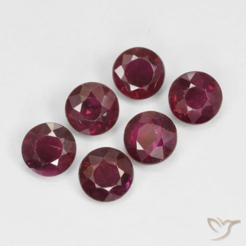1.50ctw Naturale Rosso scuro Rubino, Rotondo, VS-SI