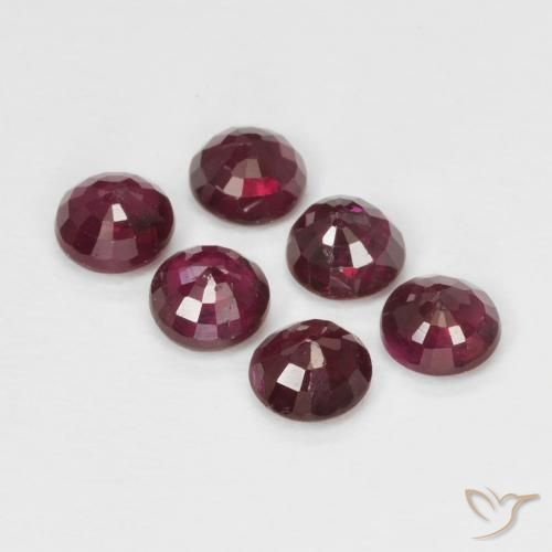 Gemme di Rubino Rosso scuro naturale da 1.50 ct, Rotondo, VS-SI