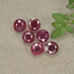 Gemme di Rubino Vino rosso naturale da 1.50 ct, Rotondo, VS-SI