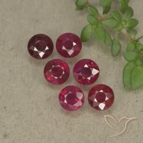 Gemme di Rubino Rosso scuro naturale da 1.50 ct, Rotondo, VS-SI