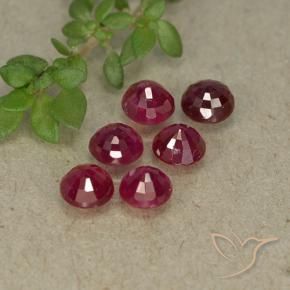 Gemme di Rubino Rosso scuro naturale da 1.50 ct, Rotondo, VS-SI
