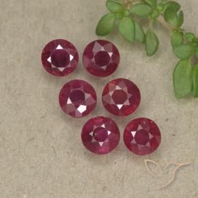 Gemme di Rubino Vino rosso naturale da 1.55 ct, Rotondo, VS-SI