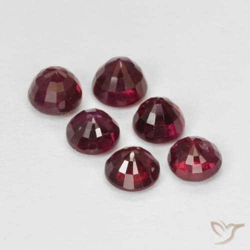 Gemme di Rubino Rosso medio naturale da 1.80 ct, Rotondo, VS-SI
