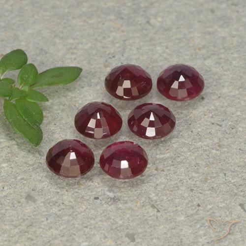 Gemme di Rubino Vino rosso naturale da 1.38 ct, Rotondo, VS-SI
