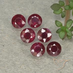 Gemme di Rubino Rosso brillante naturale da 1.50 ct, Rotondo, VS-SI