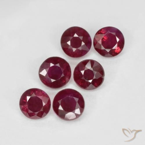 1.33ctw Naturale Rosso medio Rubino, Rotondo, VS-SI