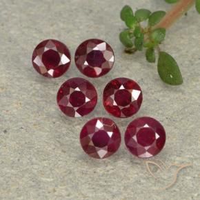 Gemme di Rubino Rosso medio naturale da 1.52 ct, Rotondo, VS-SI