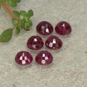 Gemme di Rubino Rosso medio naturale da 1.52 ct, Rotondo, VS-SI