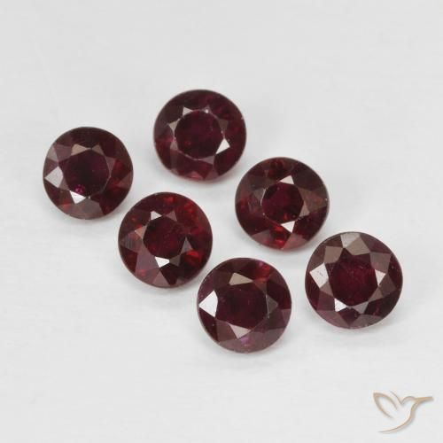 Gemme di rubino vino rosso naturale da 1,51 ct, taglio rotondo, VS-SI