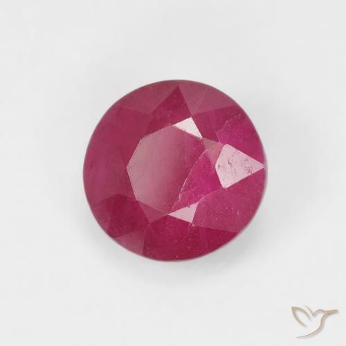 Rubino marmellata rossa naturale da 0.97 ct, Rotondo, VS-SI