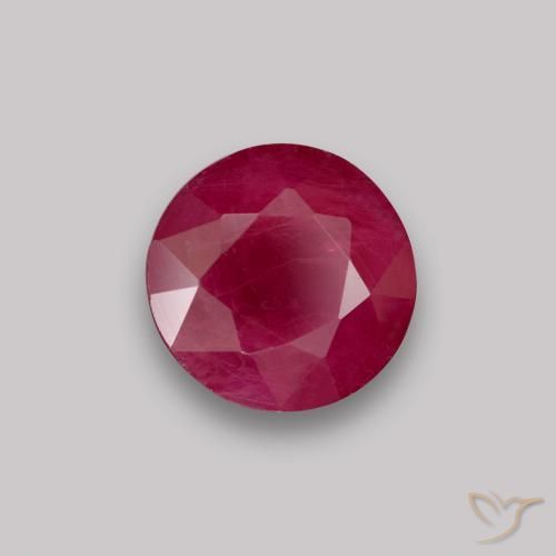 Rubino Rosso scuro naturale da 0.94 ct, Rotondo, VS-SI